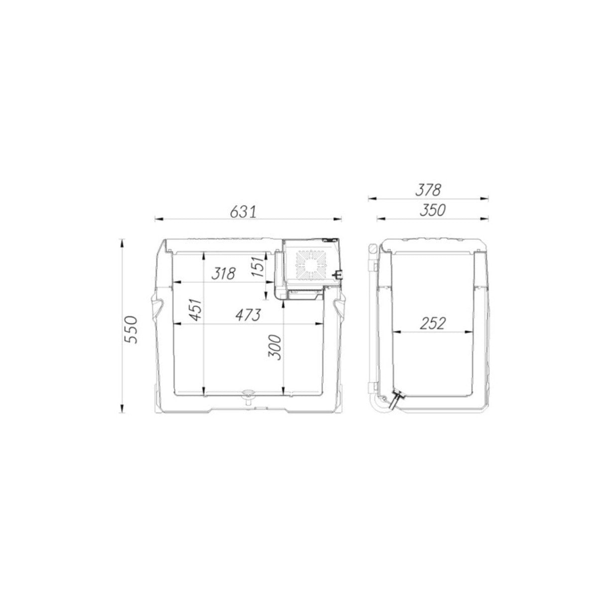 1852 kylbox med kompressor, 50 L