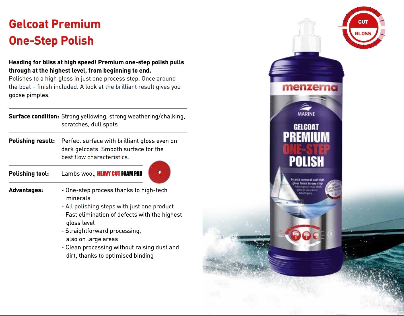 Menzerna Gelcoat Premium One Step Polish 1L