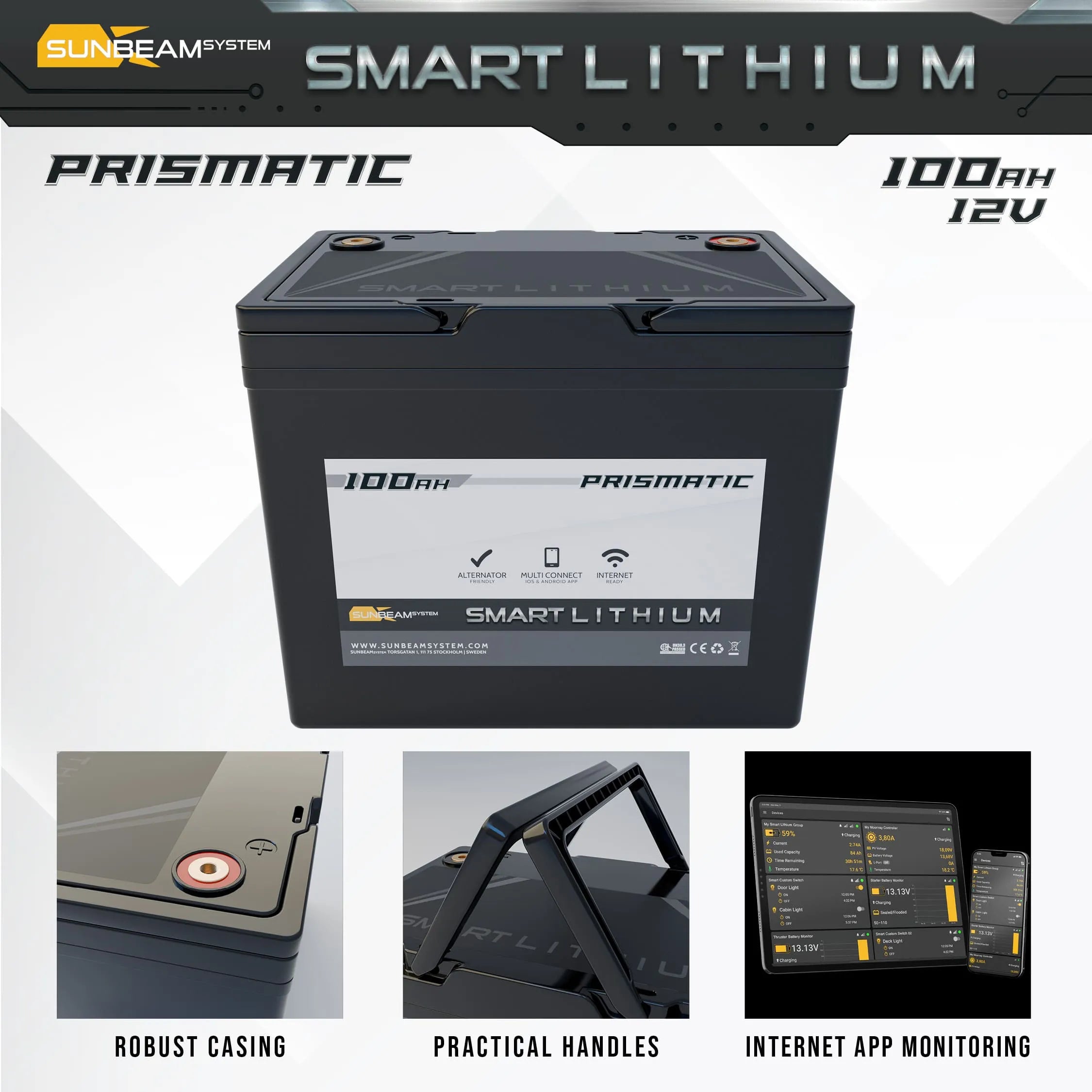 Sunbeam batteri SMART LITHIUM Prismatic Nyhet!