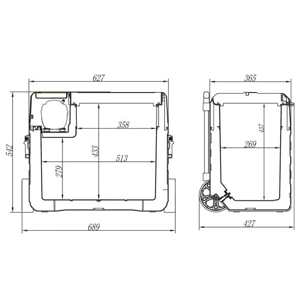 Batteridriven Kylbox m/kompressor 12/230V eller batteri, 40L