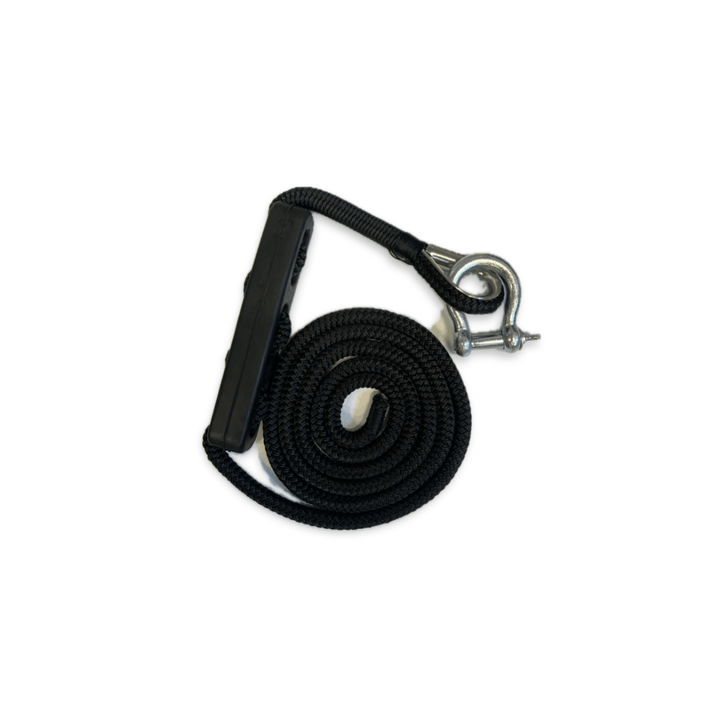 Förtöjningslina med förtöjningsfjäder, rostfria kaus och schackel, 12 mm x 3.8 m, Marinblå