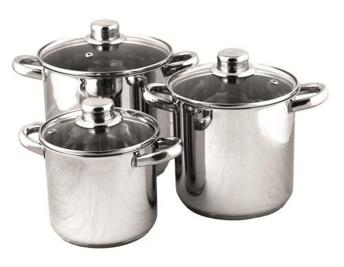 KASTRULLSET 6 DELAR ROSTFRITT