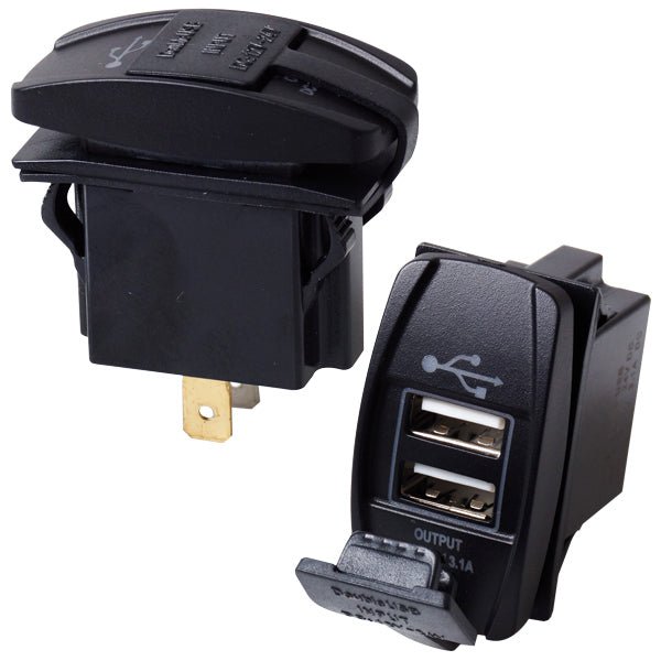 Kontakt med 2 st 3,1Amp usb - uttag, ingĺng 6 - 30 V