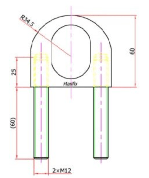 Låsbygel KL3 A4 Gjuten m12 120