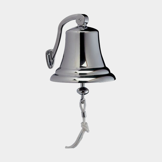 Skeppsklocka Deluxe – Förkromad mässing, Ø100 & Ø150 mm + fäste