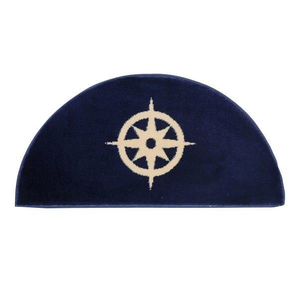 Matta halvrund med kompass, 91x47cm