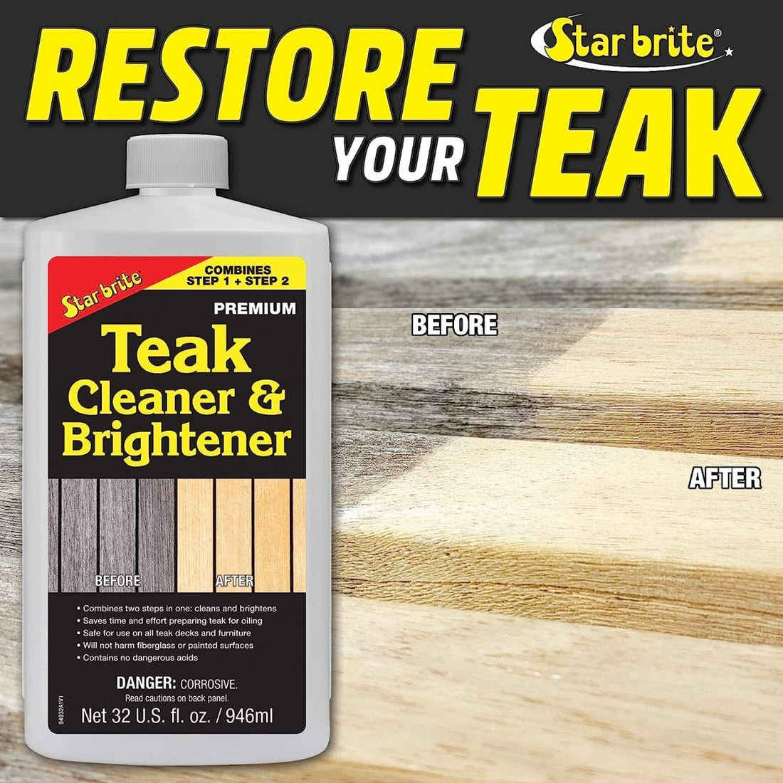 One Step Teak Cleaner and Brightner 1L