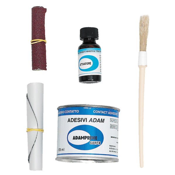 Reparationssats för gummibĺt av hypalon lim, rengöringsmedel, härdare