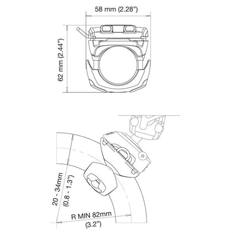 ROKK Mini Bas montering rör 19 - 34mm