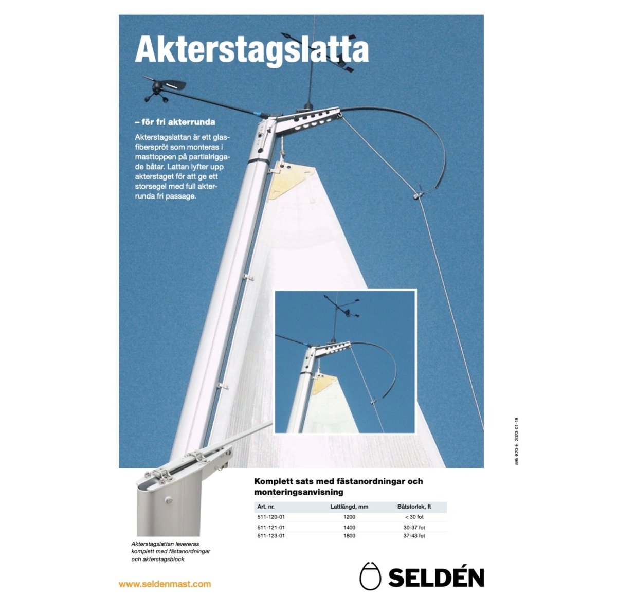 Seldén Akterstagslatta Backstay Flicker