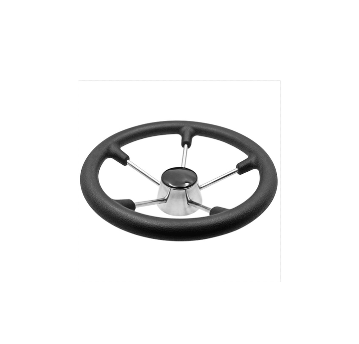 Stålratt AISI 316 stål med svart soft grip R28 cm