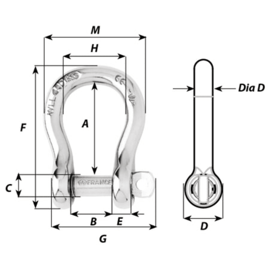 Wichard Captive Pin Bow Shackle