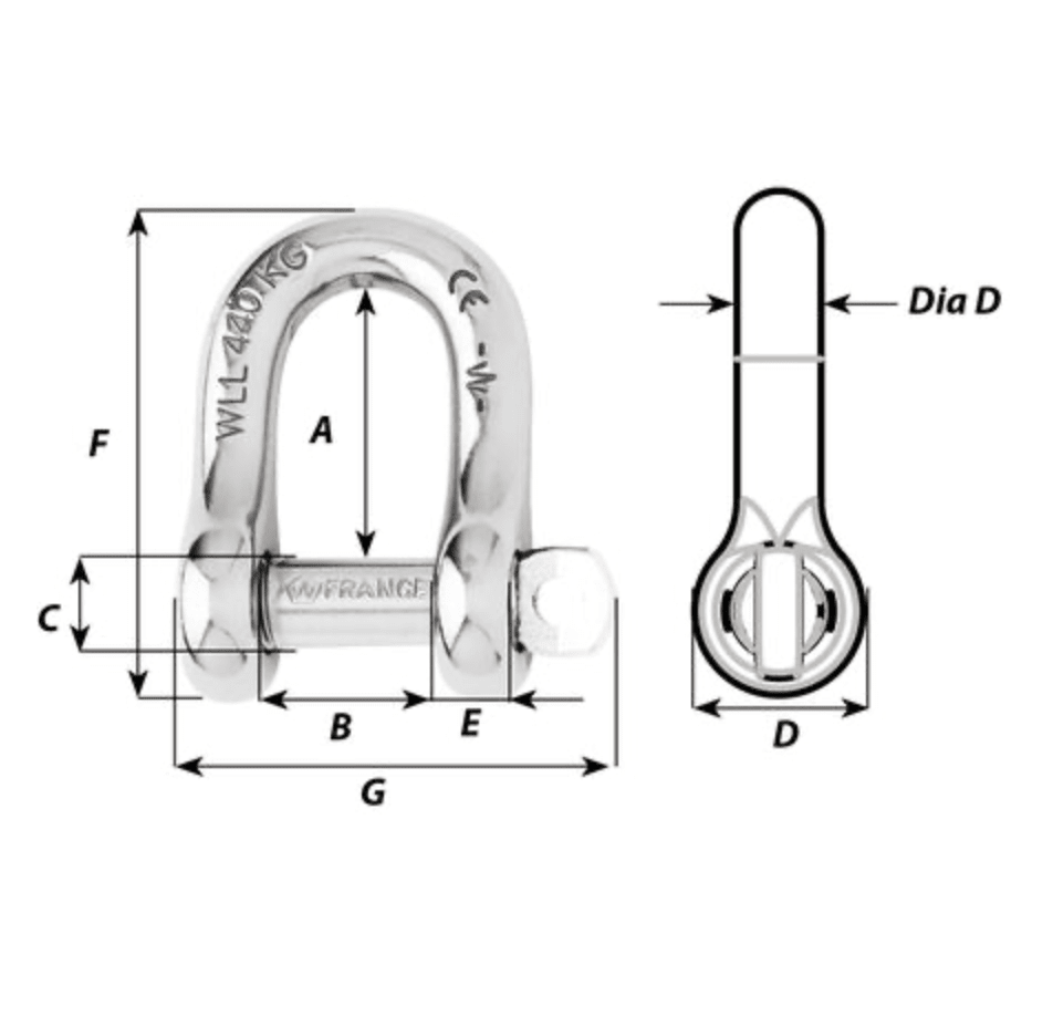 Wichard Captive Pin D Shackle