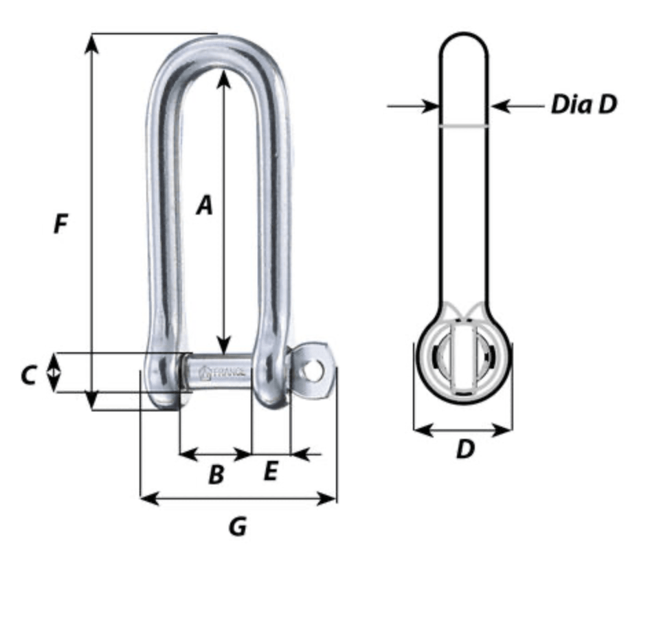 Wichard Captive Pin Long D Shackle