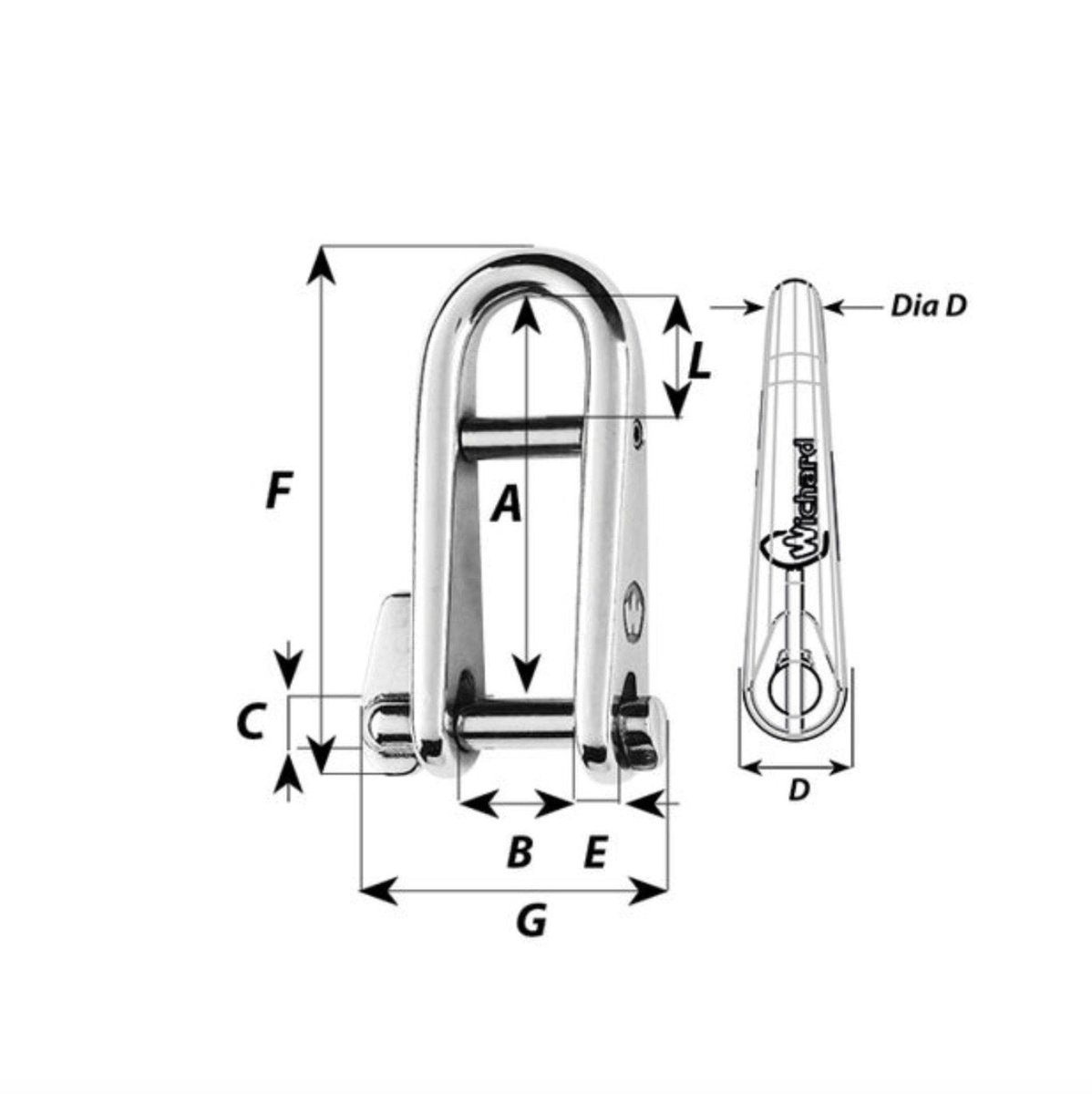 Wichard Fallschackel med Captivepin
