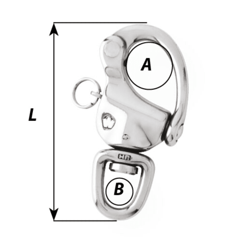 Wichard HR Snap Shackle - Med vridbart öga (Swivel Eye)