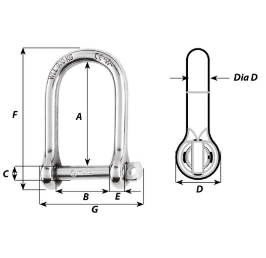 Wichard Self - Locking Large Shackle