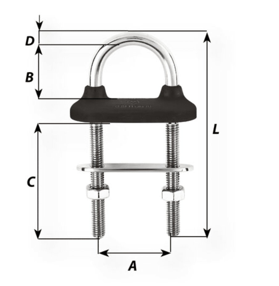 Wichard vattentät U - bolt - Ø 6 mm - Längd 90 mm