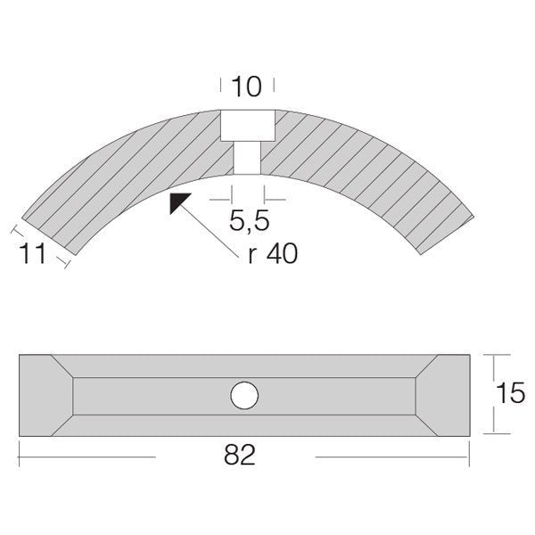 Zinkanod volvo fällbar propeller 2 - och 3 - bladig (3858399)